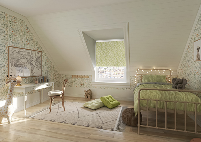 Falling Leaves, Green - Twist&Fit Roller Blind - Image 7